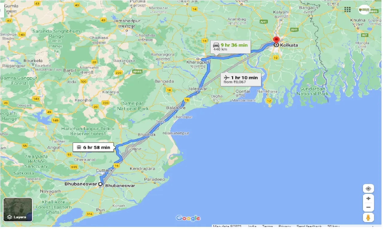 bhubaneswar-to-kolkata-one-way