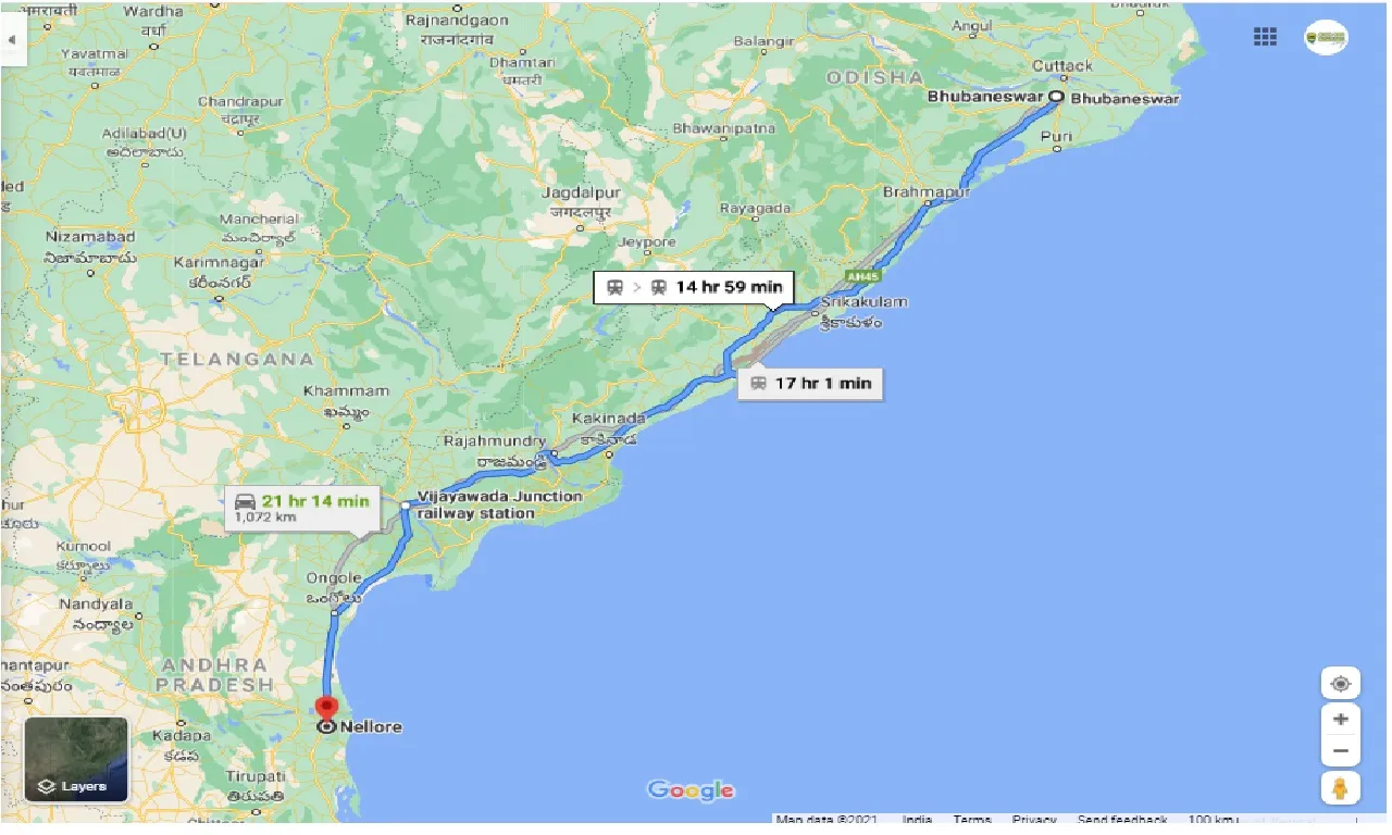 bhubaneswar-to-nellore-taxi