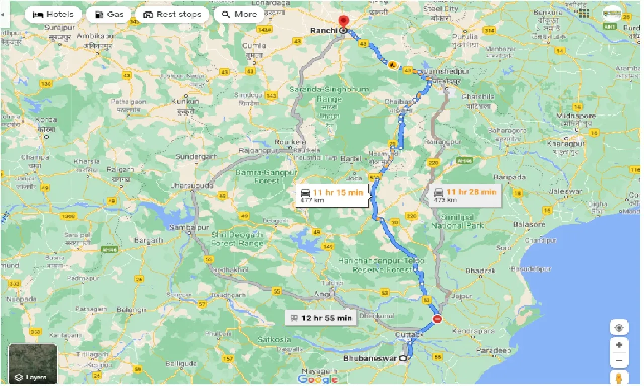 bhubaneswar-to-ranchi-taxi