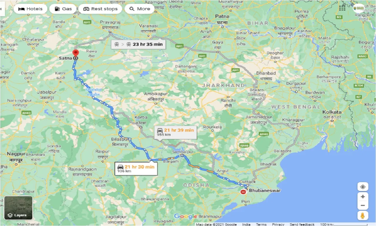 bhubaneswar-to-satna-one-way