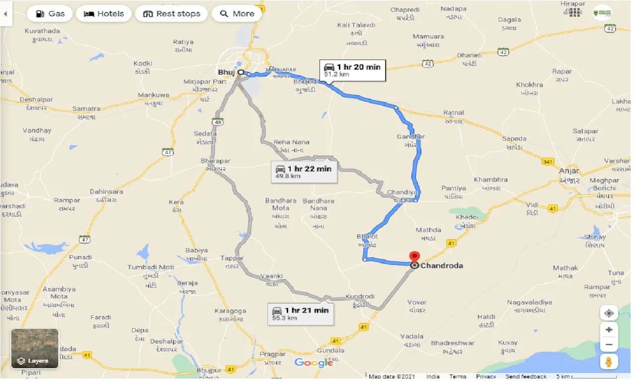 bhuj-to-chandroda-one-way