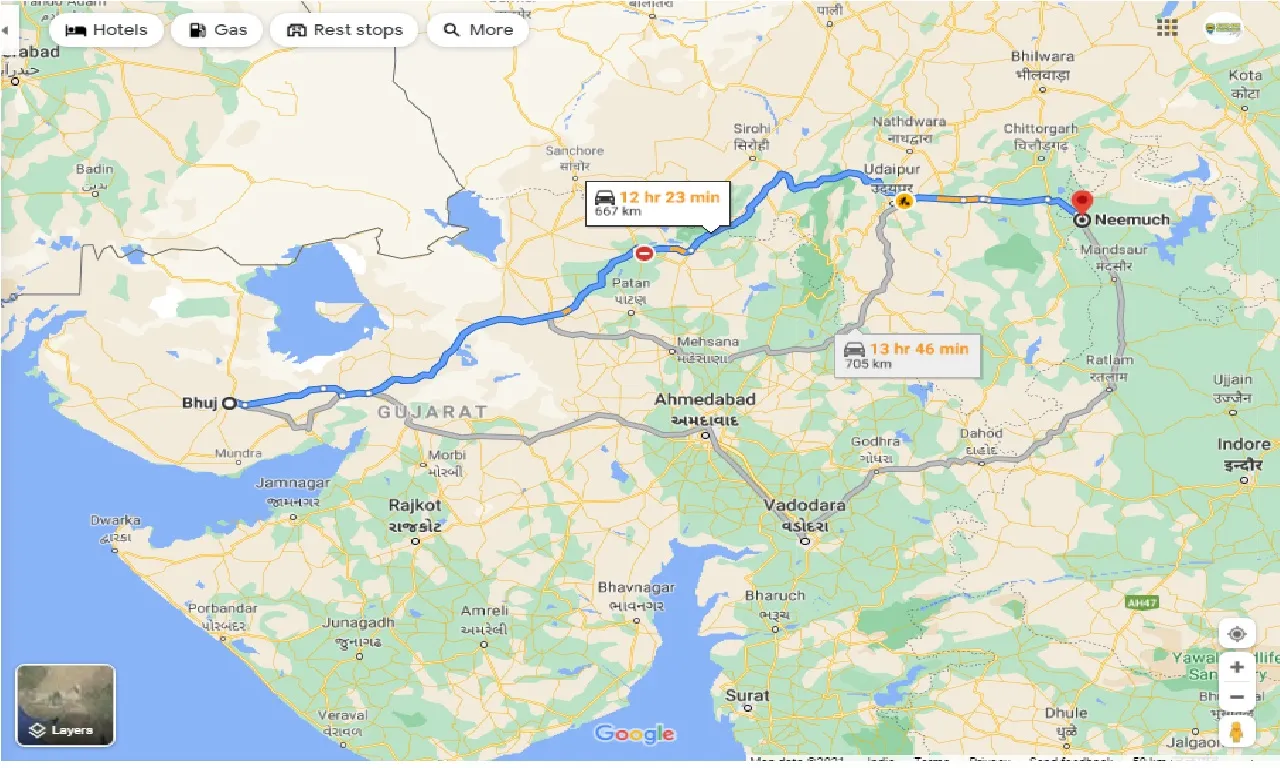 bhuj-to-neemuch-taxi