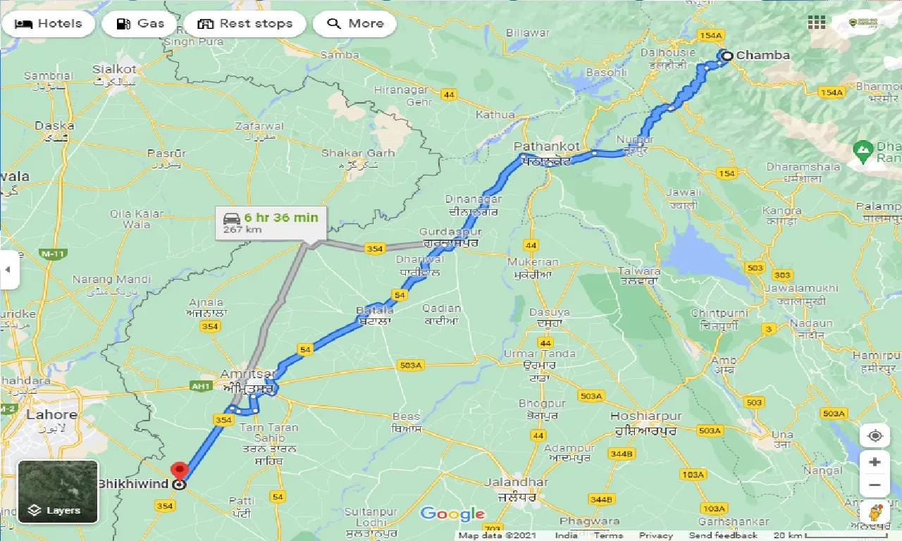 chamba-to-bhikhiwind-taxi