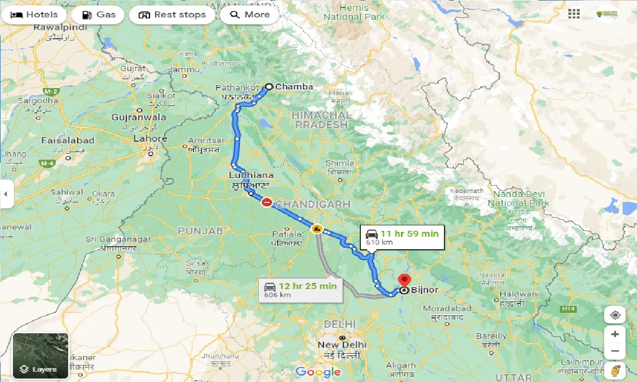 chamba-to-bijnor-taxi
