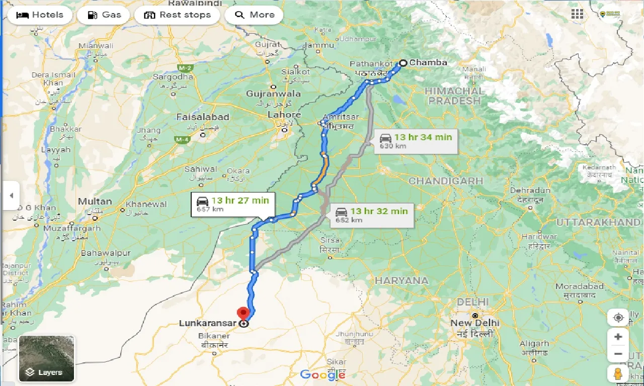chamba-to-lunkaransar-taxi