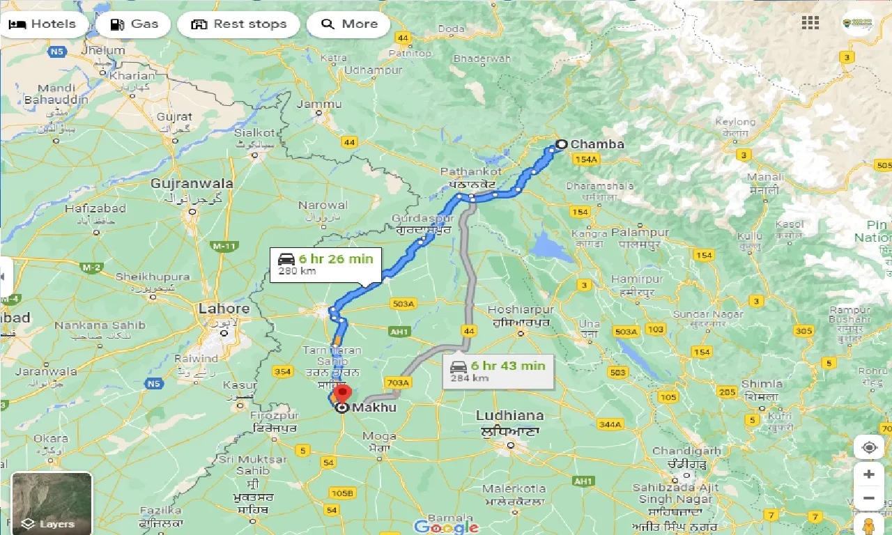 chamba-to-makhu-taxi