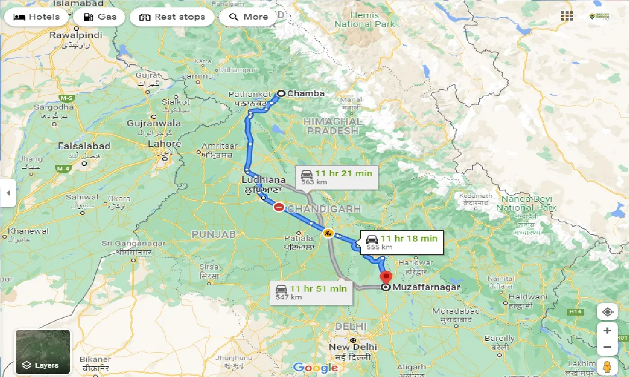 chamba-to-muzaffarnagar-one-way