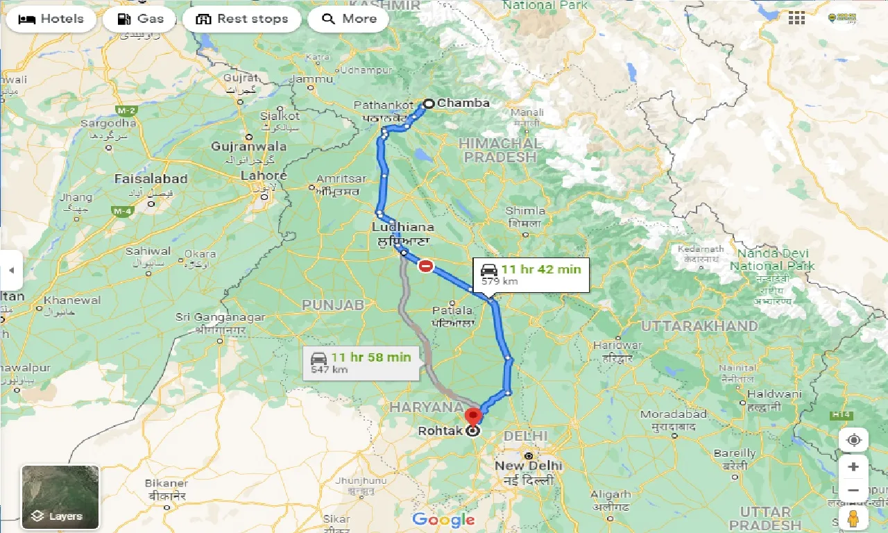 chamba-to-rohtak-taxi