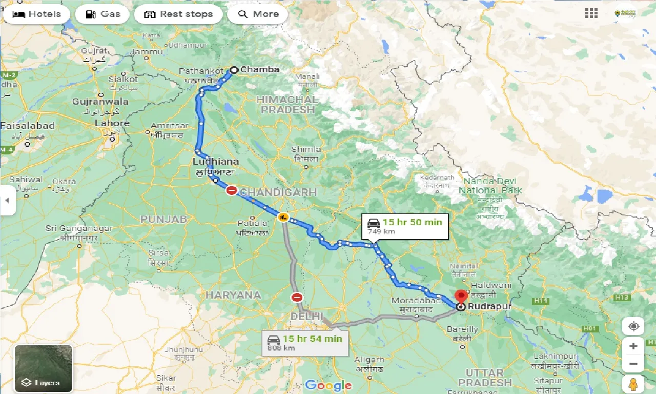 chamba-to-rudrapur-taxi