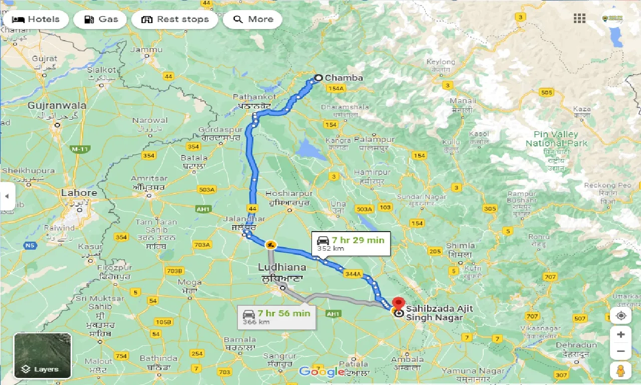 chamba-to-sahibzada-ajit-singh-nagar-taxi