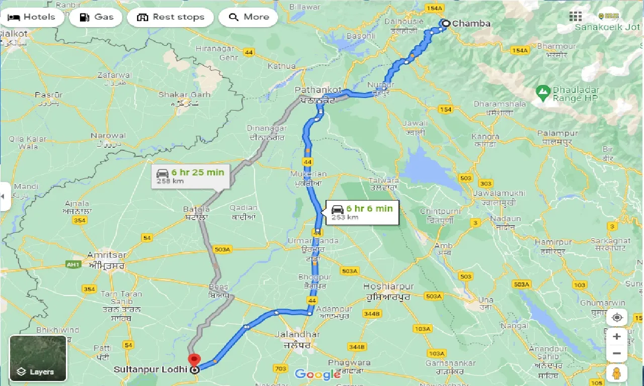 chamba-to-sultanpur-lodhi-taxi