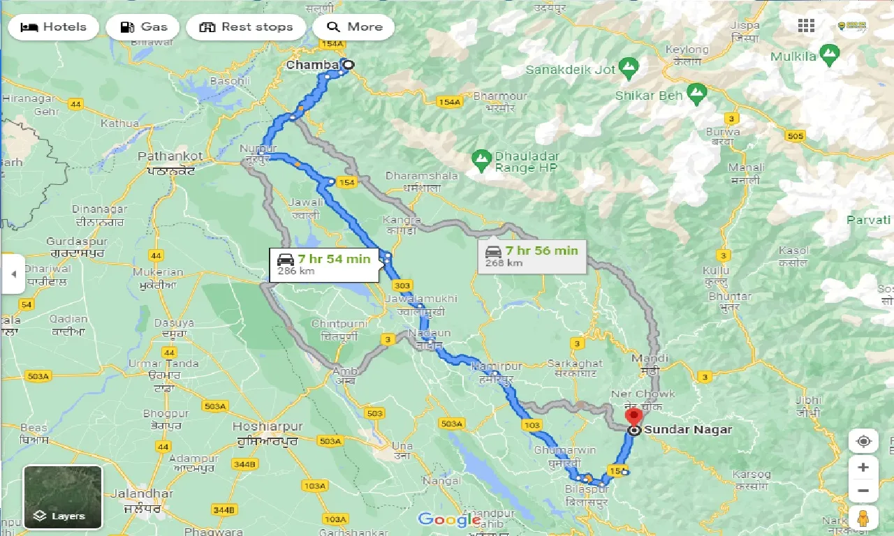 chamba-to-sunder-nagar-one-way