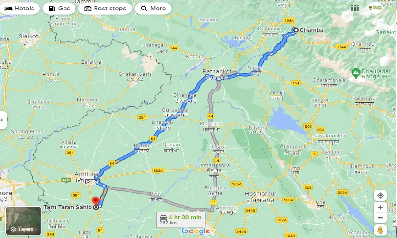 chamba-to-tarn-taran-sahib-taxi