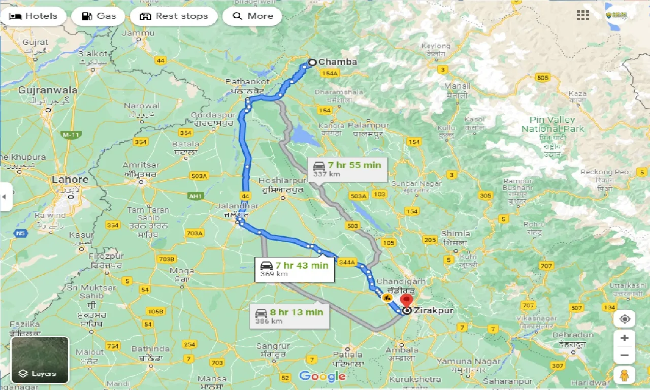 chamba-to-zirakpur-one-way