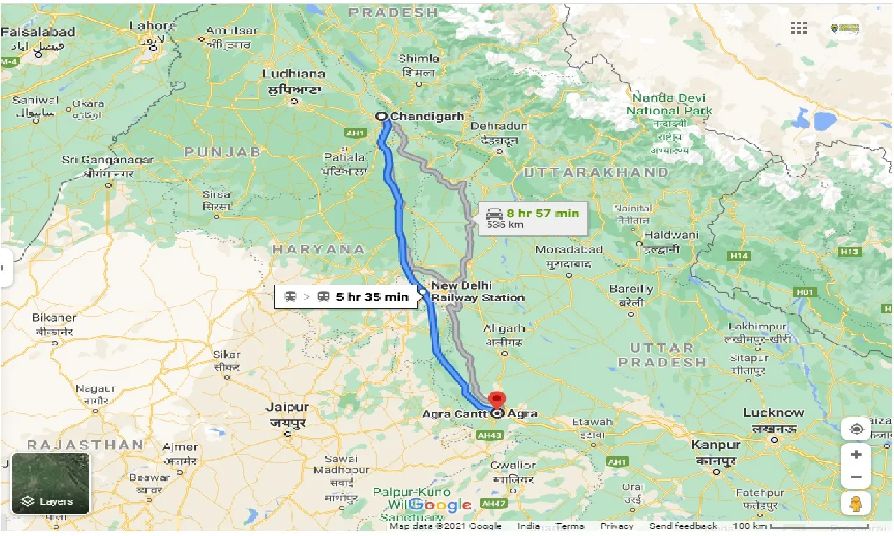 chandigarh-to-agra-round-trip