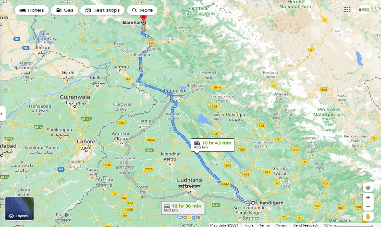 chandigarh-to-banihal-round-trip