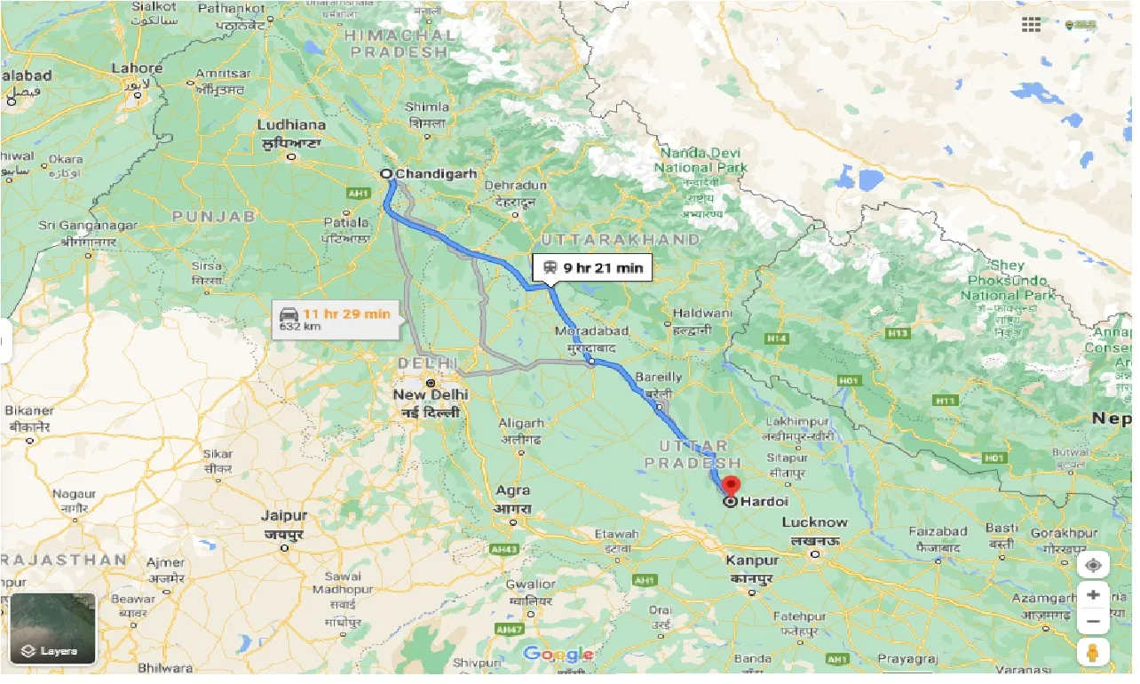 chandigarh-to-hardoi-one-way