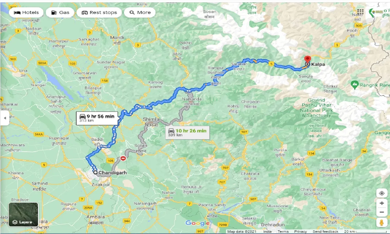 chandigarh-to-kalpa-one-way