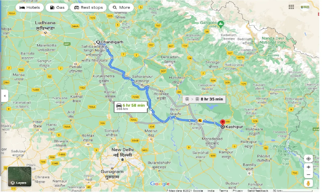 chandigarh-to-kashipur-round-trip