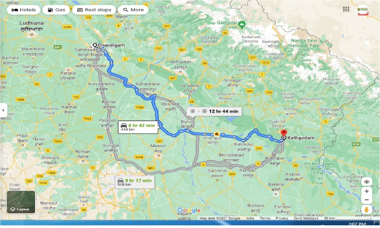 chandigarh-to-kathgodam-one-way