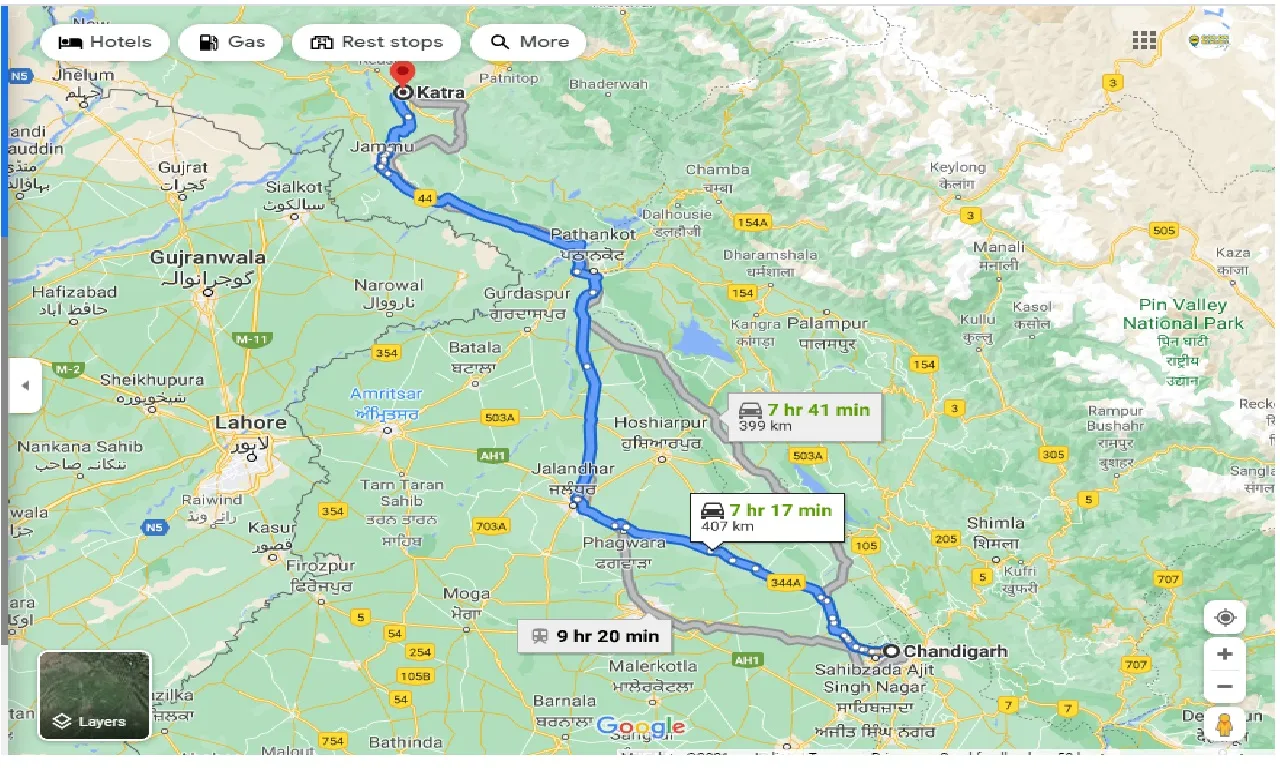 chandigarh-to-katra-one-way