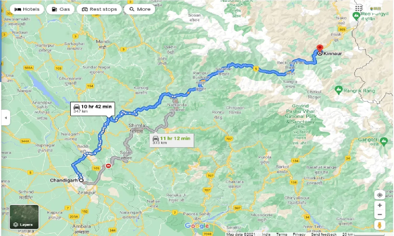 chandigarh-to-kinnour-round-trip