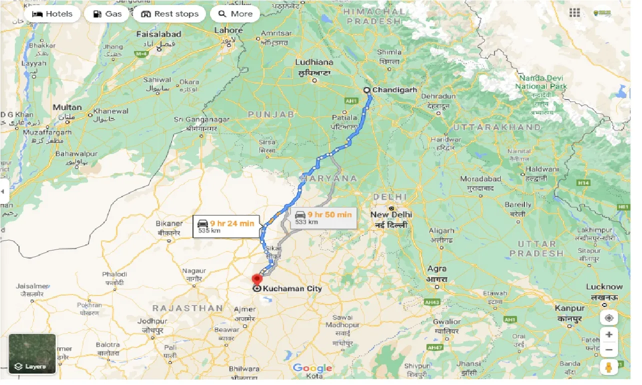 chandigarh-to-kuchaman-city-round-trip