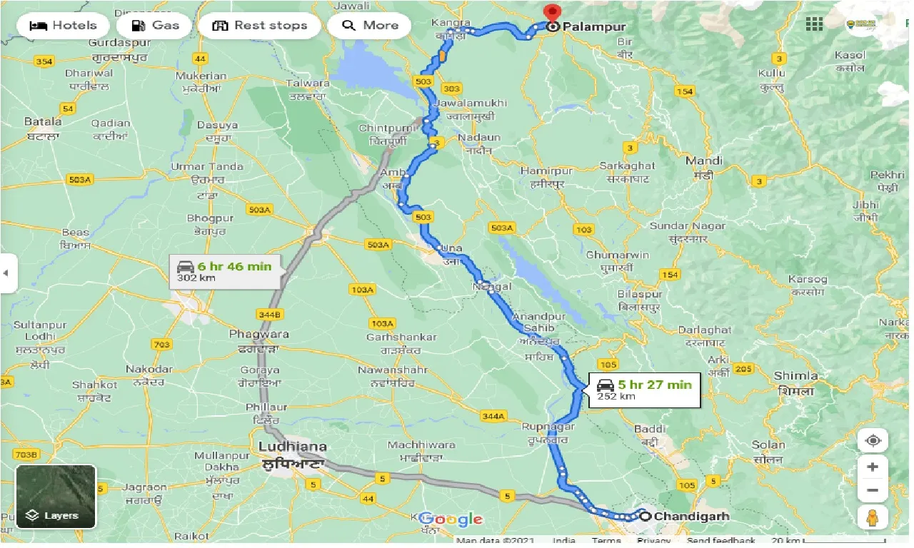 chandigarh-to-palampur-round-trip