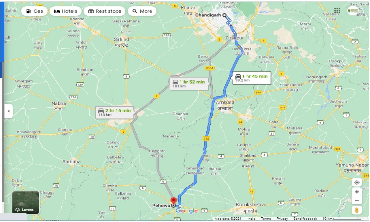 chandigarh-to-pehowa-round-trip