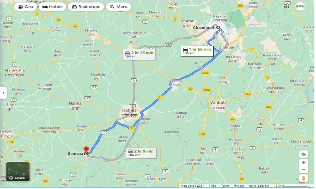 chandigarh-to-samana-round-trip