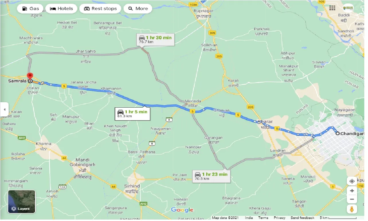 chandigarh-to-samrala-one-way