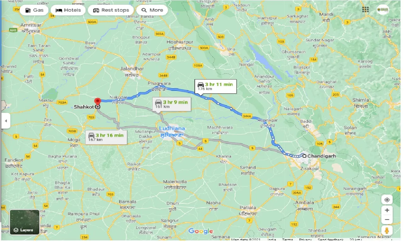 chandigarh-to-shahkot-round-trip