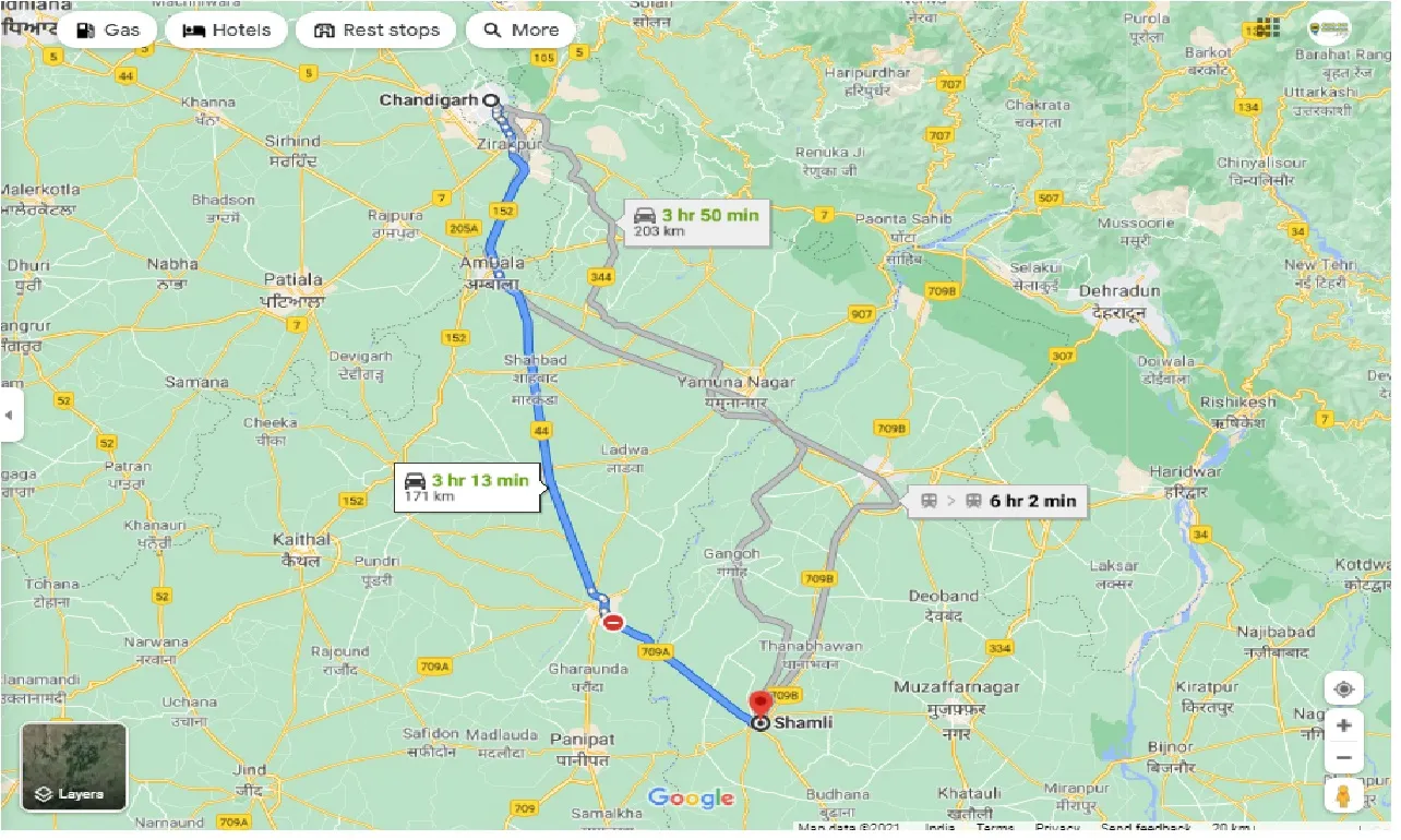 chandigarh-to-shamli-round-trip