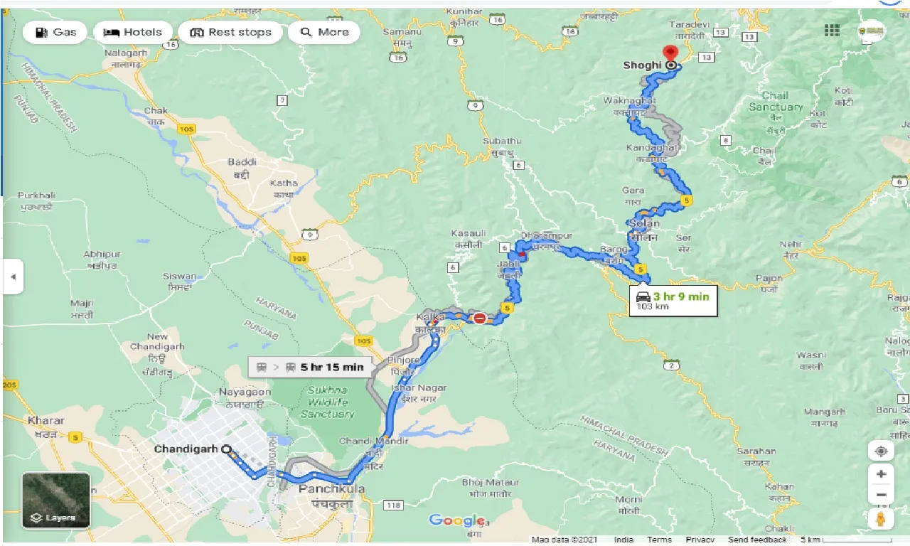 chandigarh-to-shoghi-round-trip