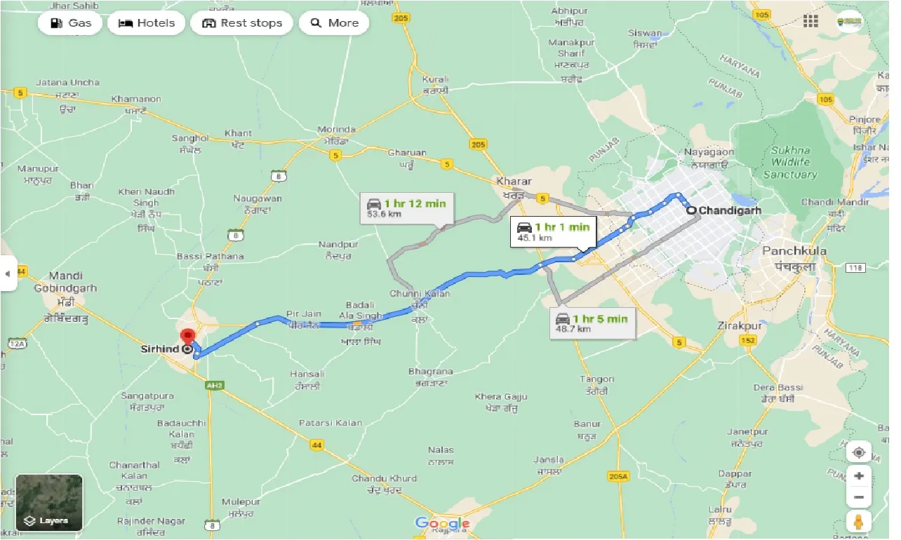 chandigarh-to-sirhind-fatehgarh-sahib-one-way