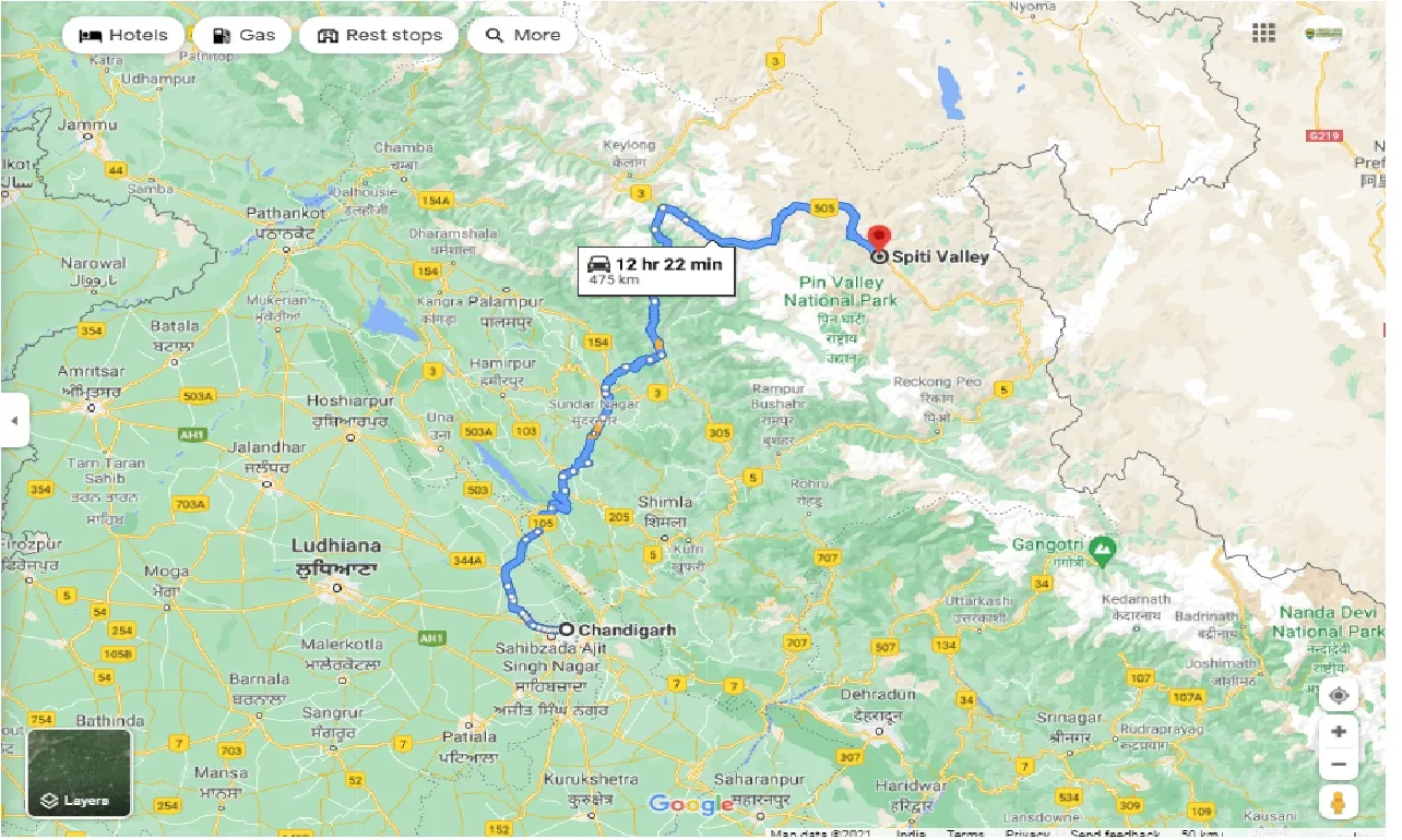 chandigarh-to-spiti-one-way