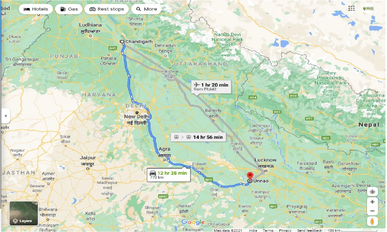 chandigarh-to-unnao-round-trip