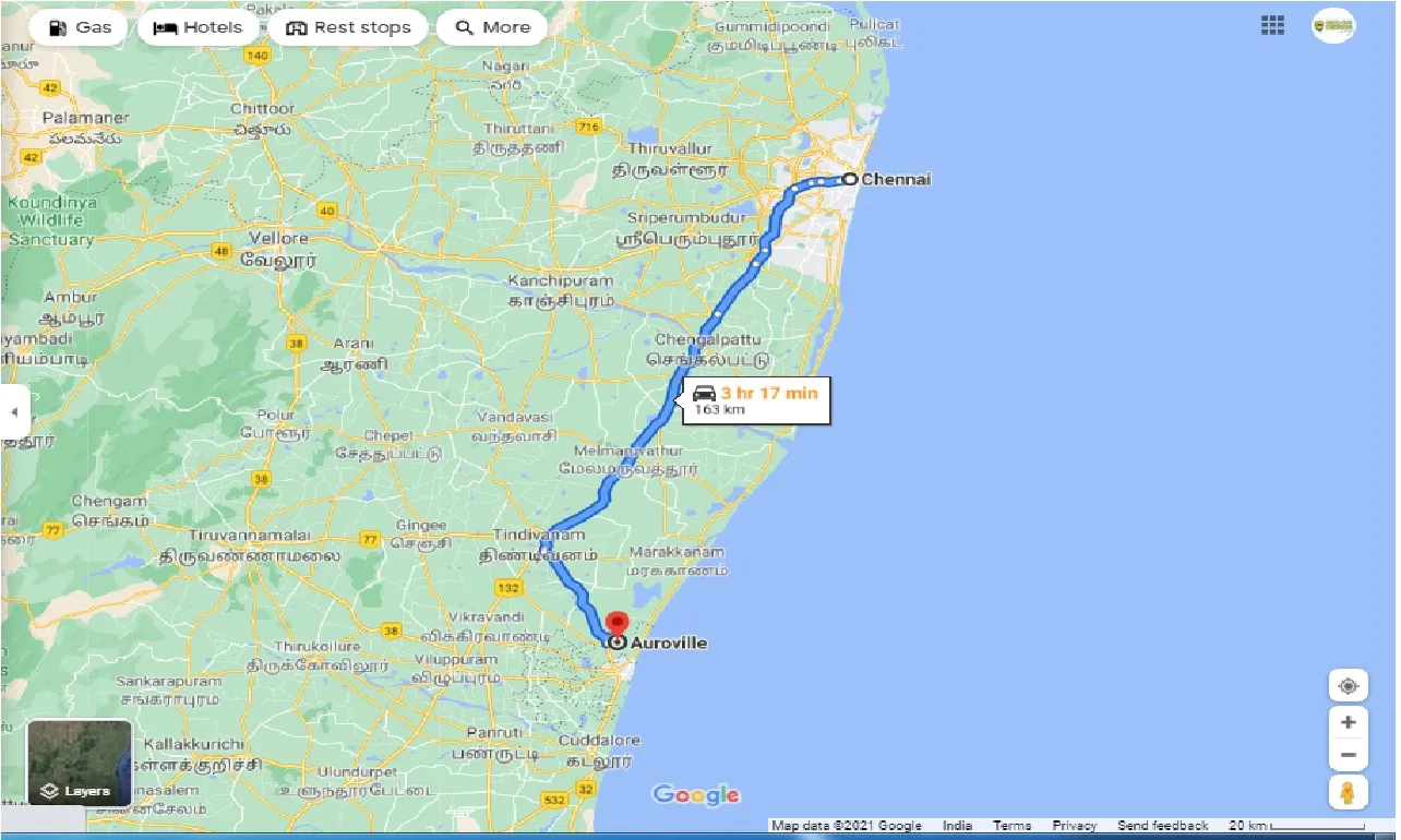 chennai-to-auroville-one-way