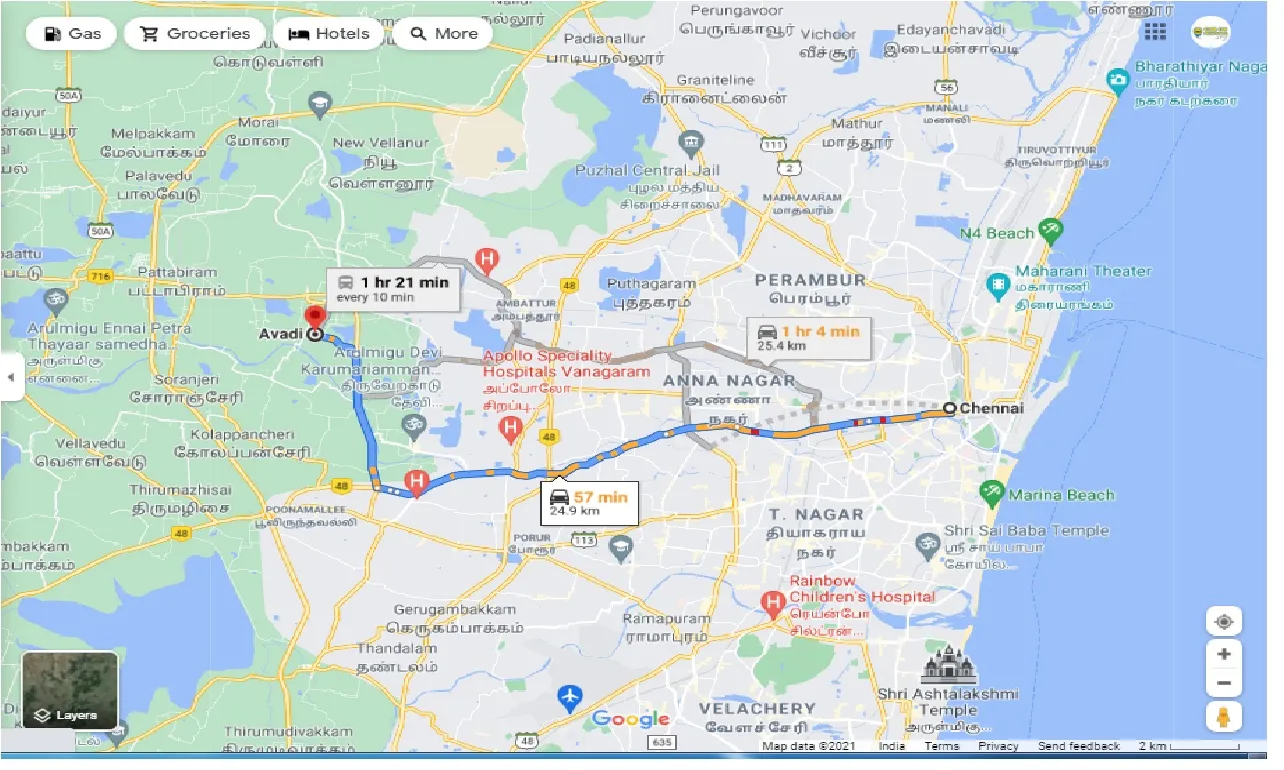 chennai-to-avadi-one-way