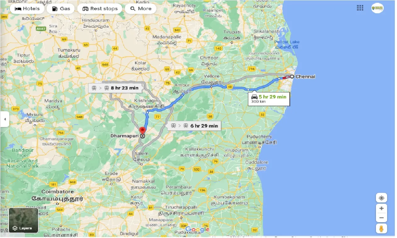 chennai-to-dharmapuri-tamilnadu-one-way