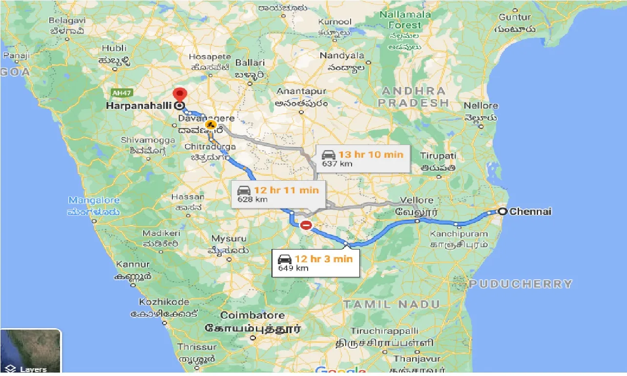 chennai-to-harpanahalli-one-way