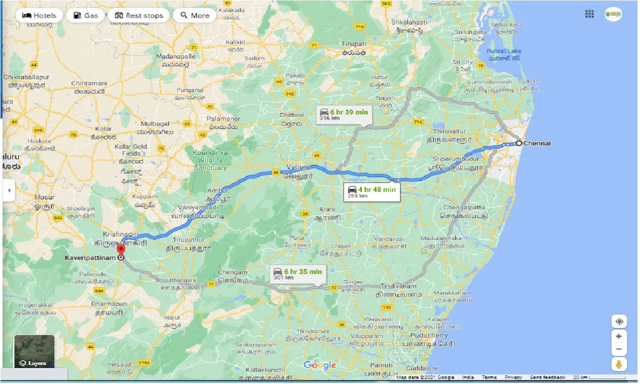 chennai-to-kaveripattinam-round-trip