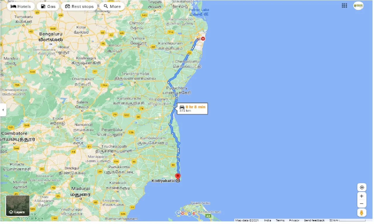 chennai-to-kodikkarai-one-way
