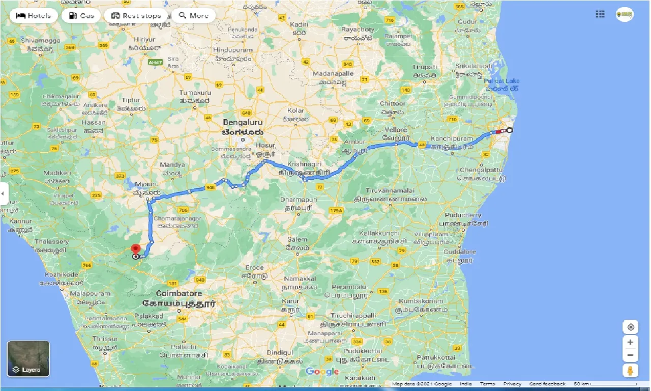 chennai-to-mudumalai-national-park-one-way