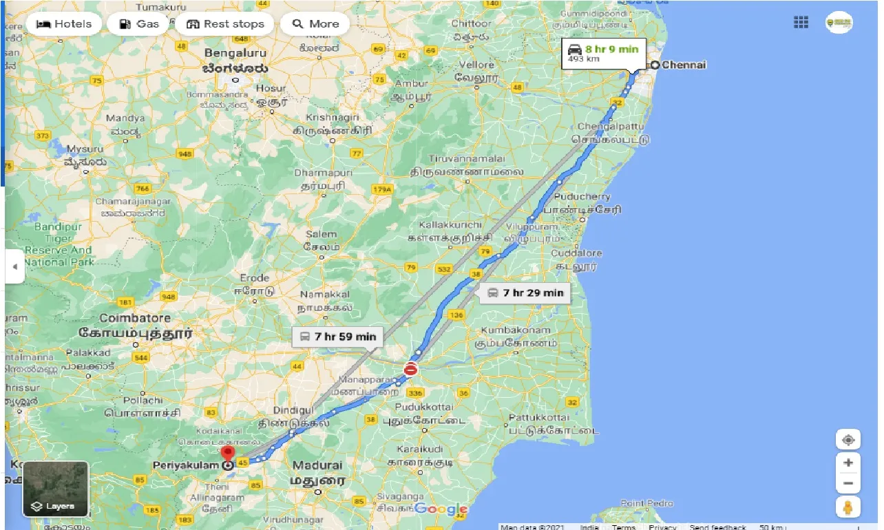chennai-to-periyakulam-one-way