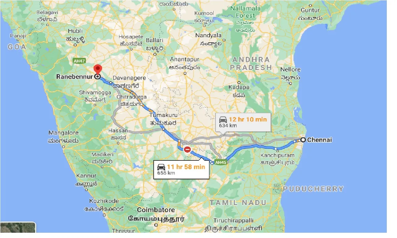 chennai-to-ranebennur-one-way