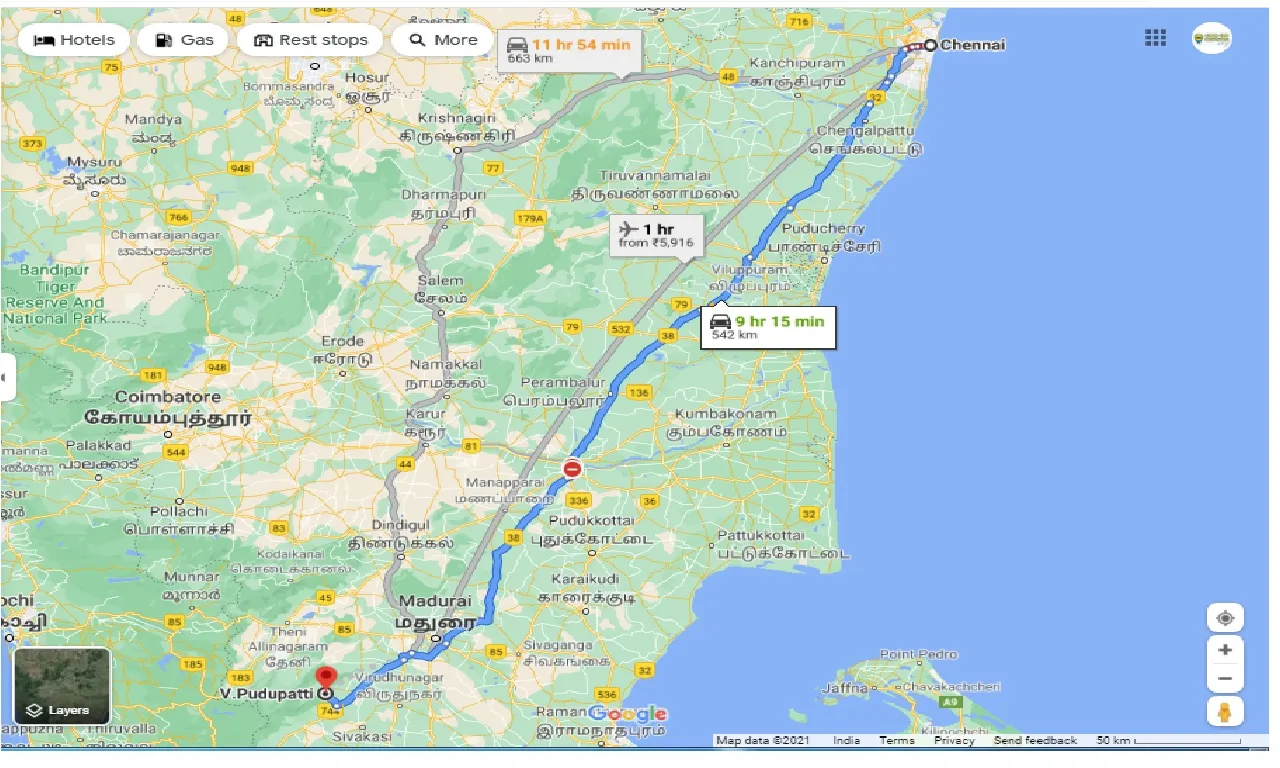 chennai-to-v-pudupatti-one-way