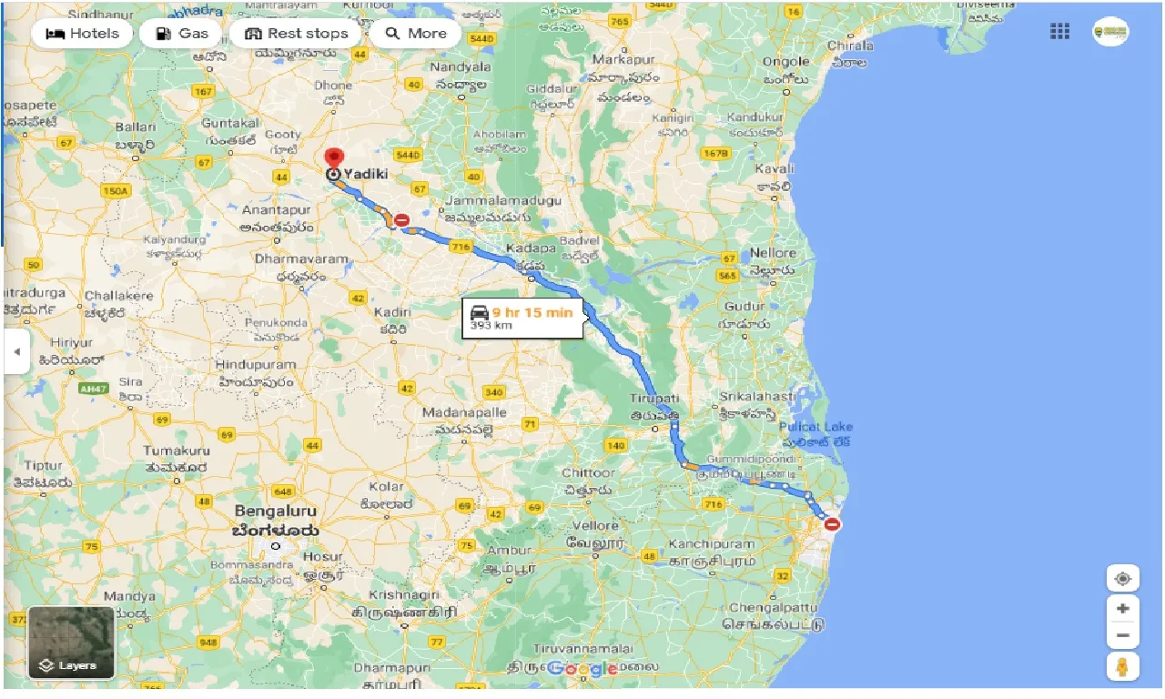 chennai-to-yadiki-one-way