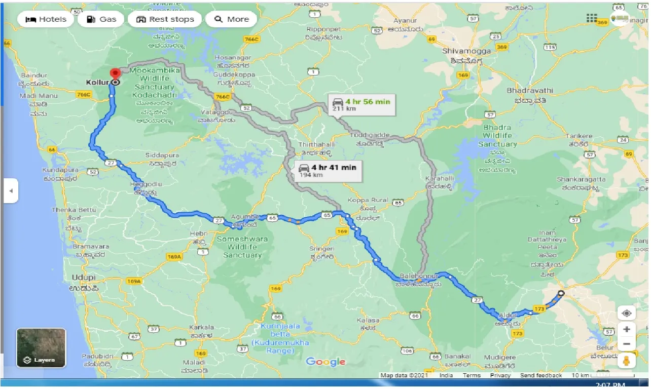 chikmagalur-to-kollur-one-way