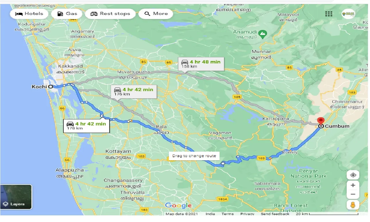 cochin-to-cumbum-taxi